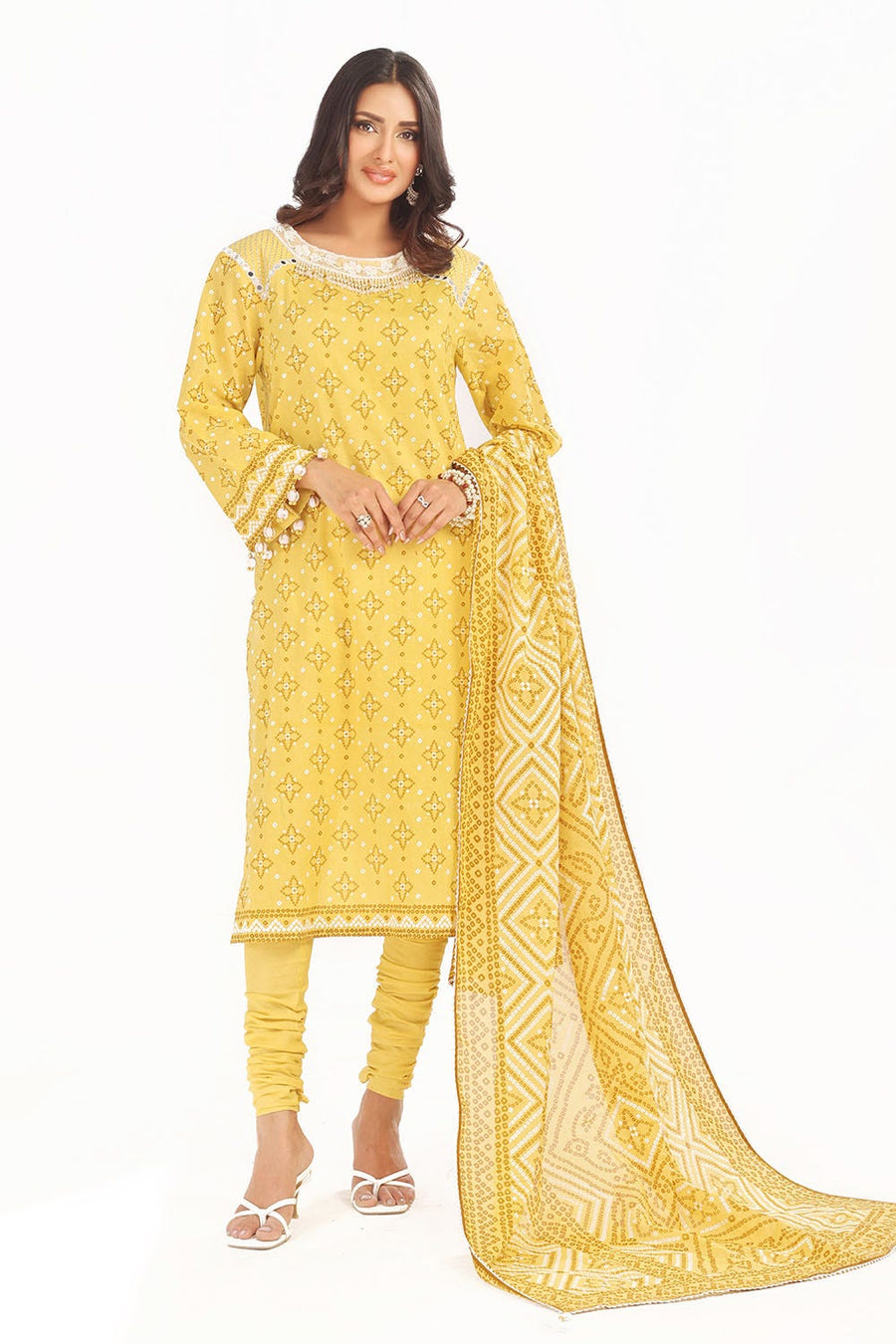 Gul Ahmed Chunri Printed Lawn Unstitched 3Pc Suit CL-42315 A