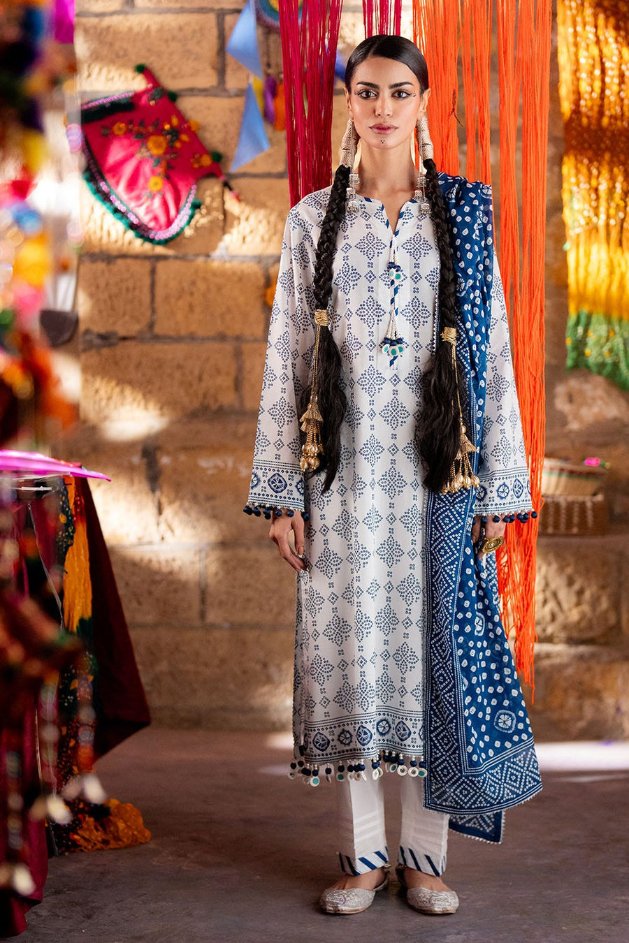 Gul Ahmed Chunri Printed Lawn Unstitched 3Pc Suit CL-42316 B
