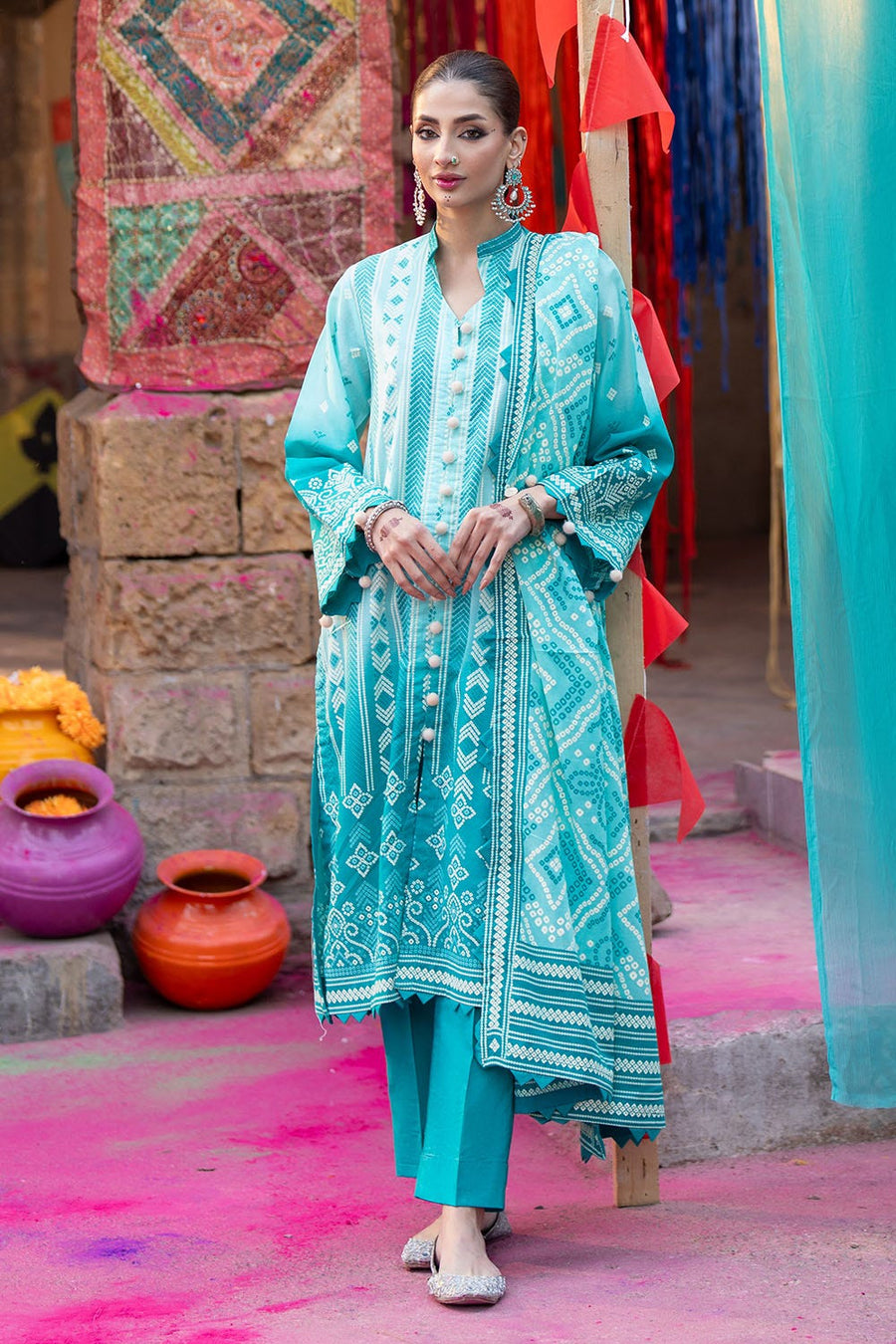 Gul Ahmed Chunri Printed Lawn Unstitched 3Pc Suit CL-42328 A