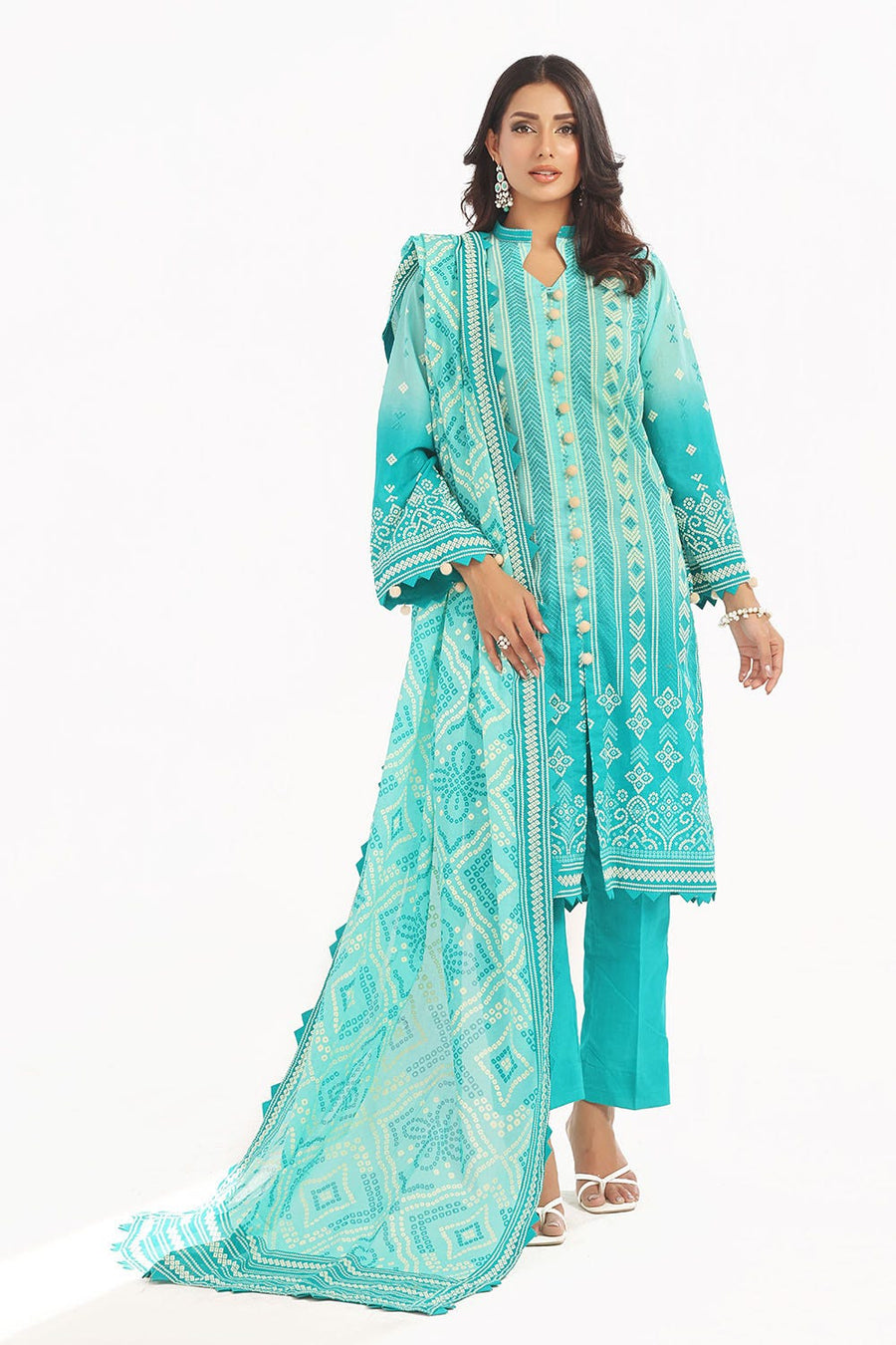 Gul Ahmed Chunri Printed Lawn Unstitched 3Pc Suit CL-42328 A