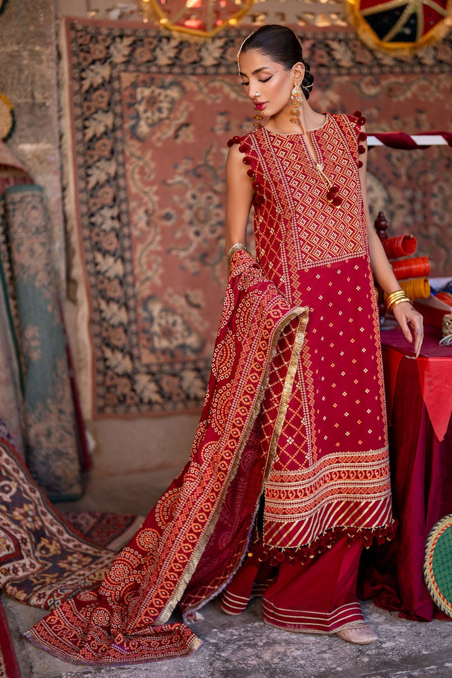 Gul Ahmed Chunri Printed Lawn Unstitched 3Pc Suit CL-52138 B