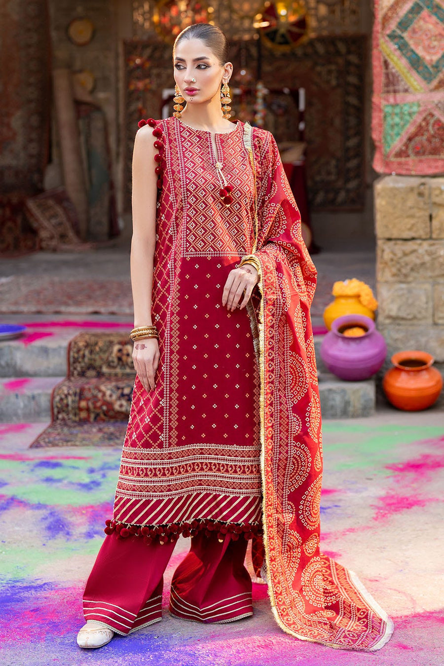 Gul Ahmed Chunri Printed Lawn Unstitched 3Pc Suit CL-52138 B