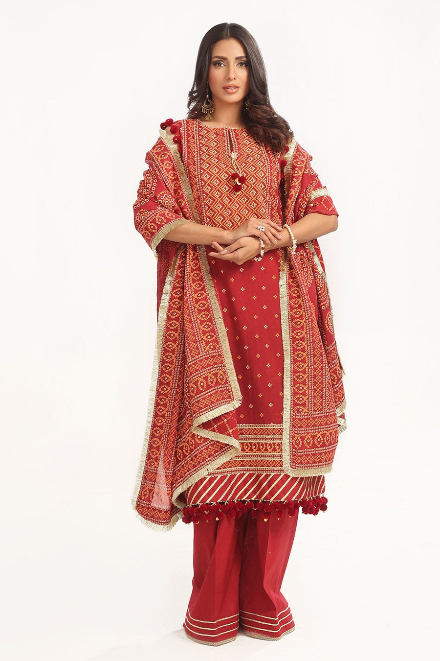 Gul Ahmed Chunri Printed Lawn Unstitched 3Pc Suit CL-52138 B