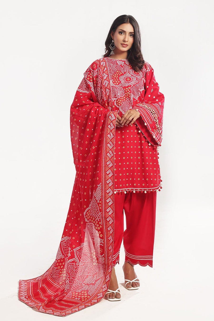 Gul Ahmed Chunri Printed Lawn Unstitched 3Pc Suit CL-52176 A
