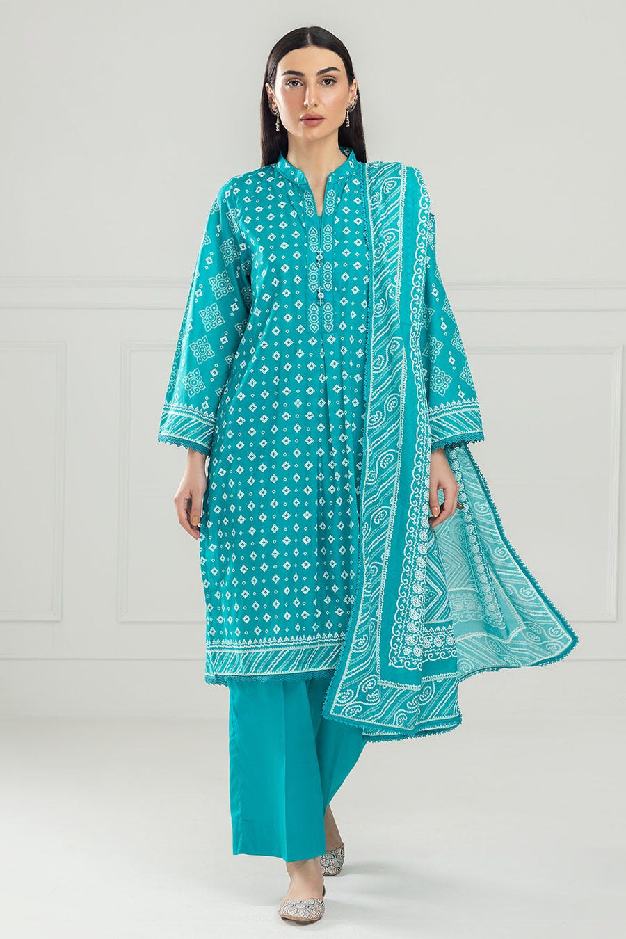 Gul Ahmed Chunri Printed Lawn Unstitched 3Pc Suit CL-52178 B