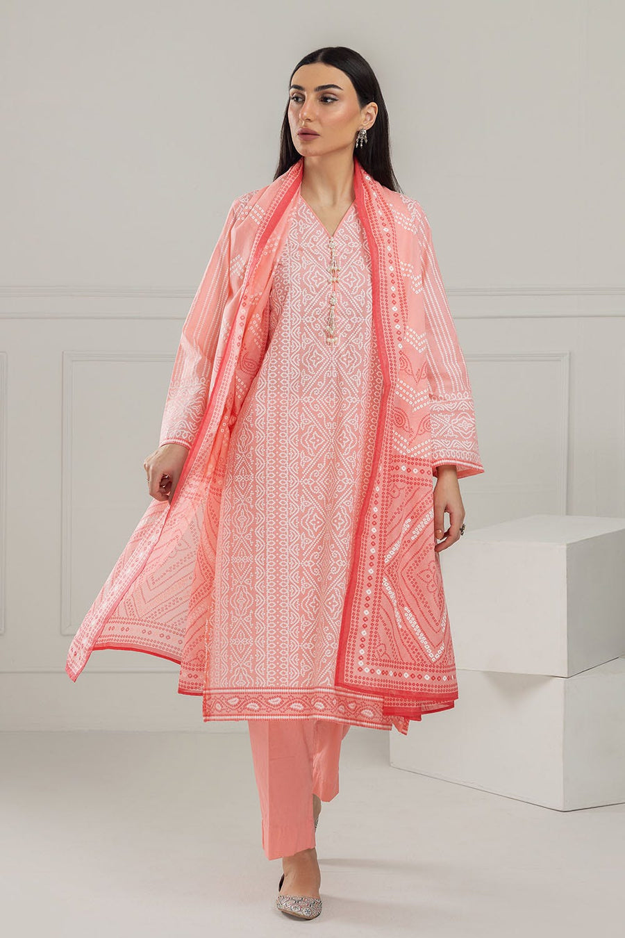 Gul Ahmed Chunri Printed Lawn Unstitched 3Pc Suit CL-52179 A