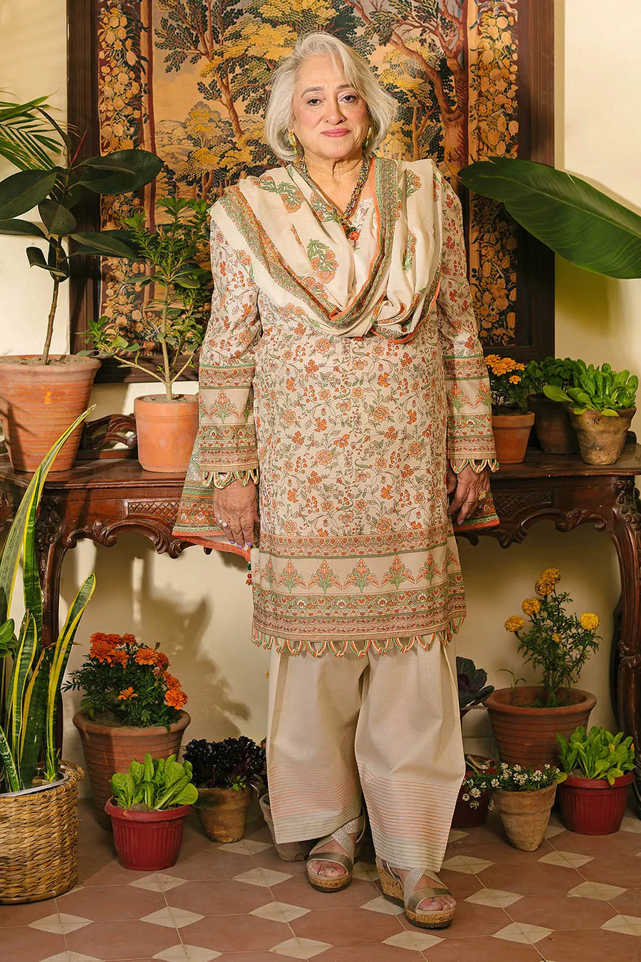 Gul Ahmed Tribute To Mother Unstitched Lawn 3Pc Suit CL-52378 B