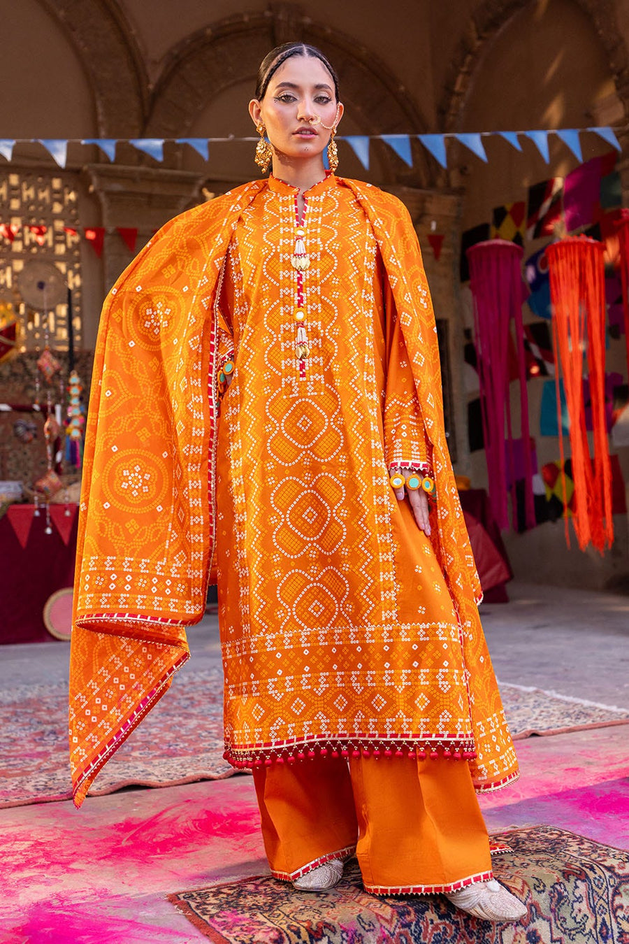 Gul Ahmed Chunri Printed Lawn Unstitched 3Pc Suit CL-52399 A