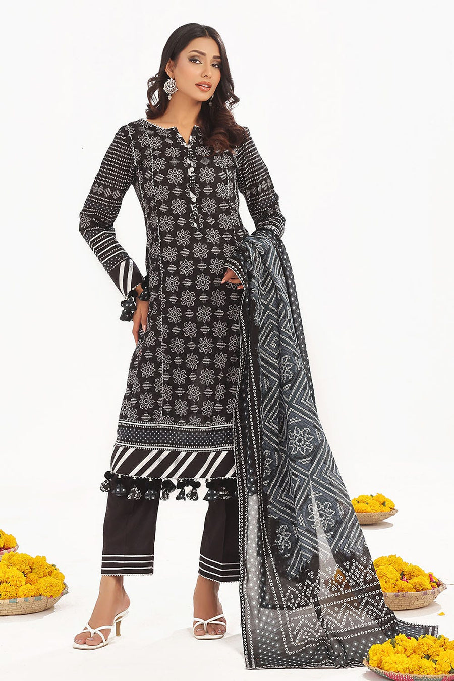 Gul Ahmed Chunri Printed Lawn Unstitched 3Pc Suit CL-52412 A