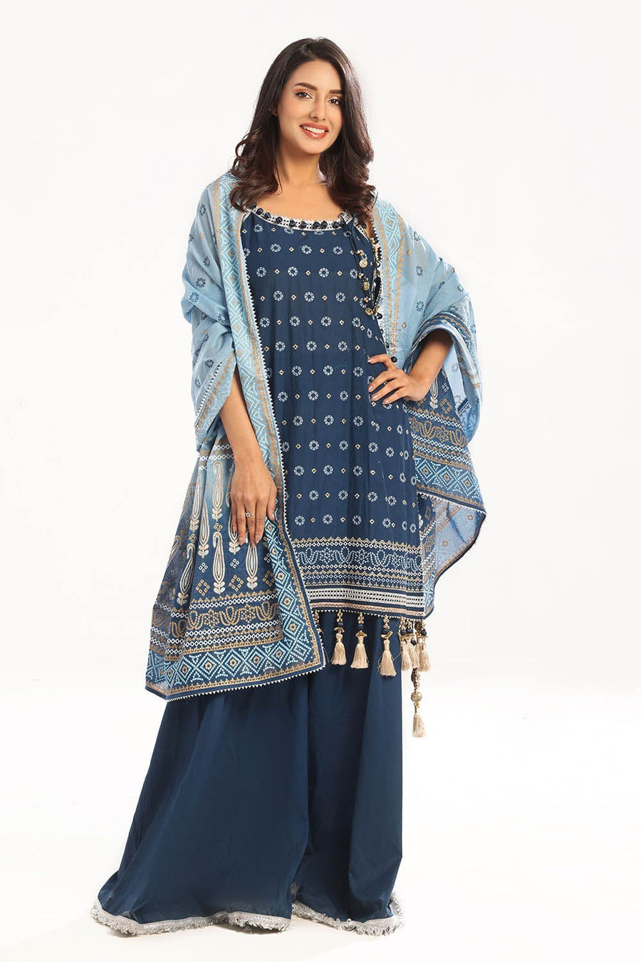 Gul Ahmed Chunri Embroidered Lawn Unstitched 3Pc Suit CL-52444