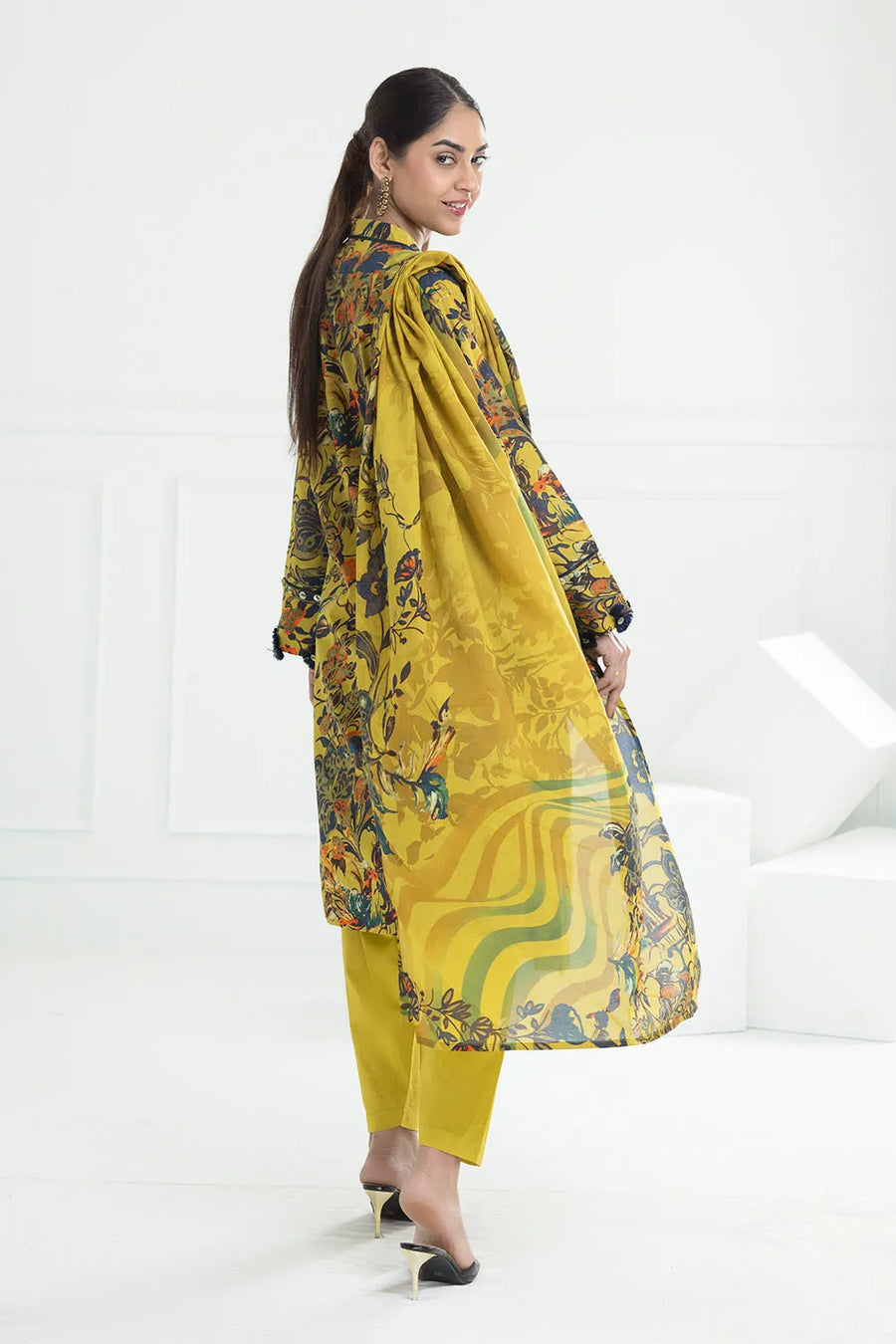 Gul Ahmed Dhoop Kinary Unstitched Printed Lawn 3Pc Suit CL-52471