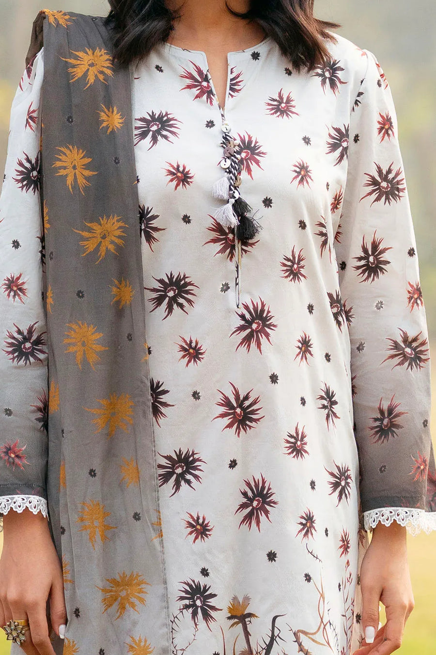 Gul Ahmed Dhoop Kinary Unstitched Printed Jacquard 3Pc Suit CL-52502