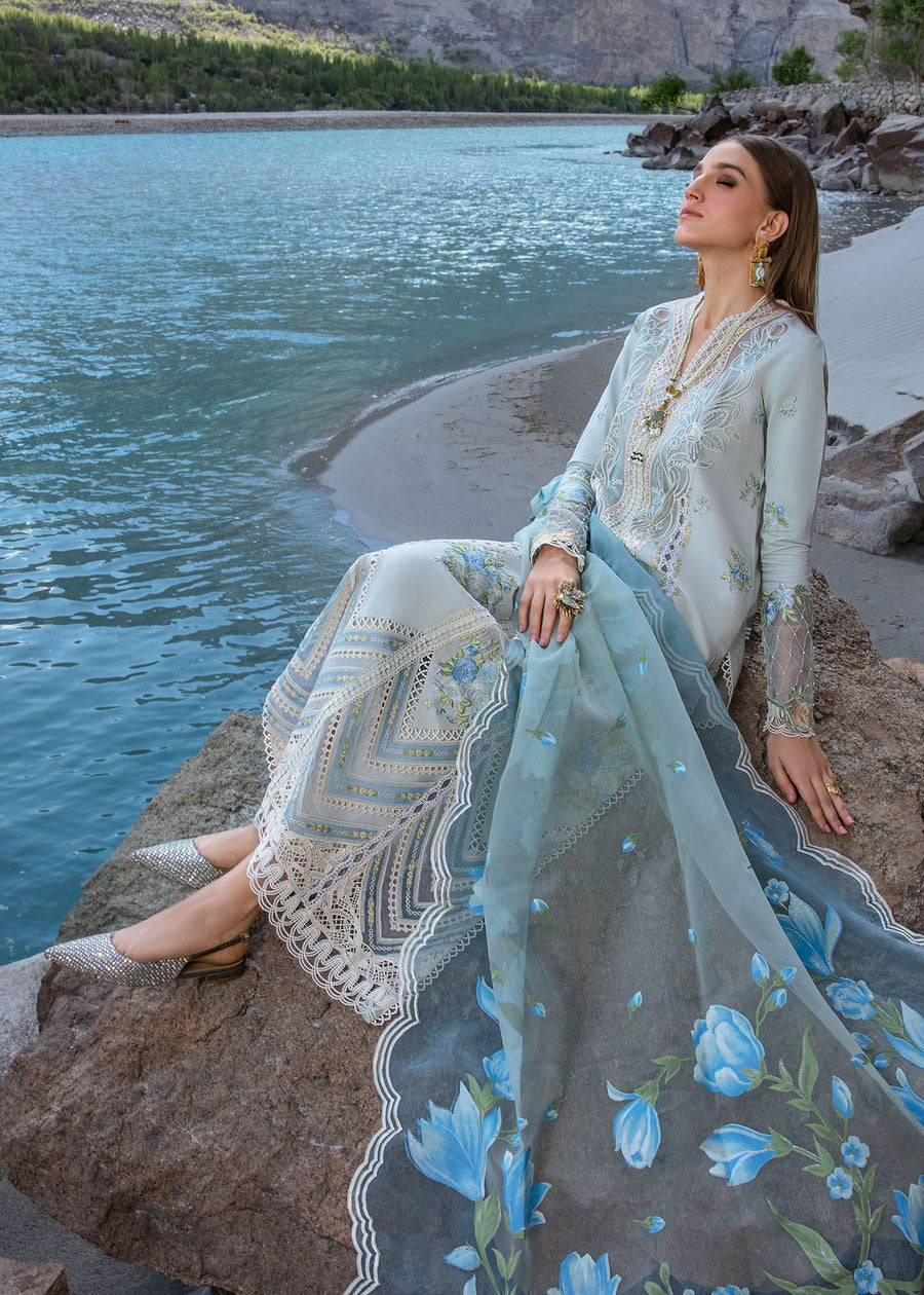 Crimson Embroidered Lawn Unstitched 3Pc Suit CL24-D3A Forget Me Not