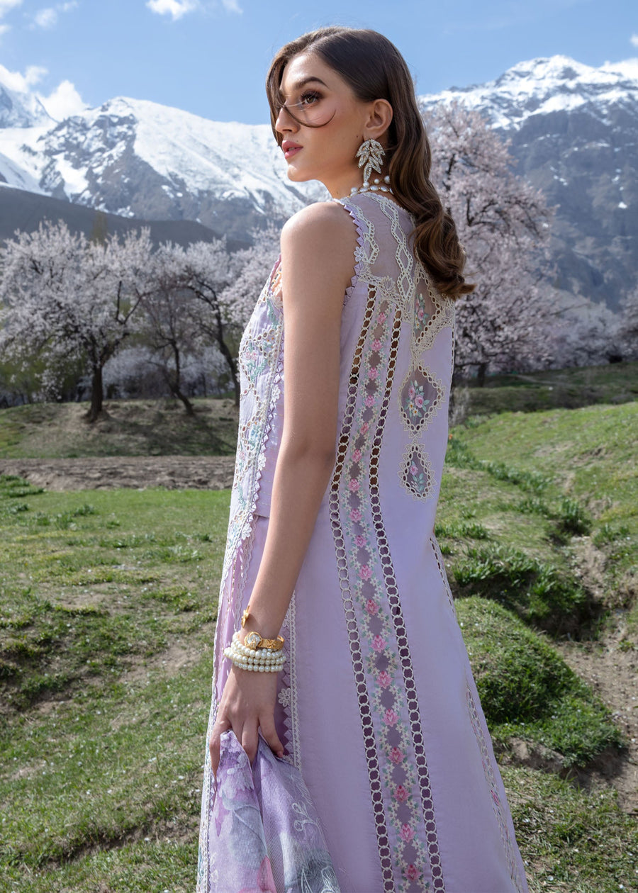 Crimson Embroidered Lawn Unstitched 3Pc Suit CL24-D7A A Floral Mesh