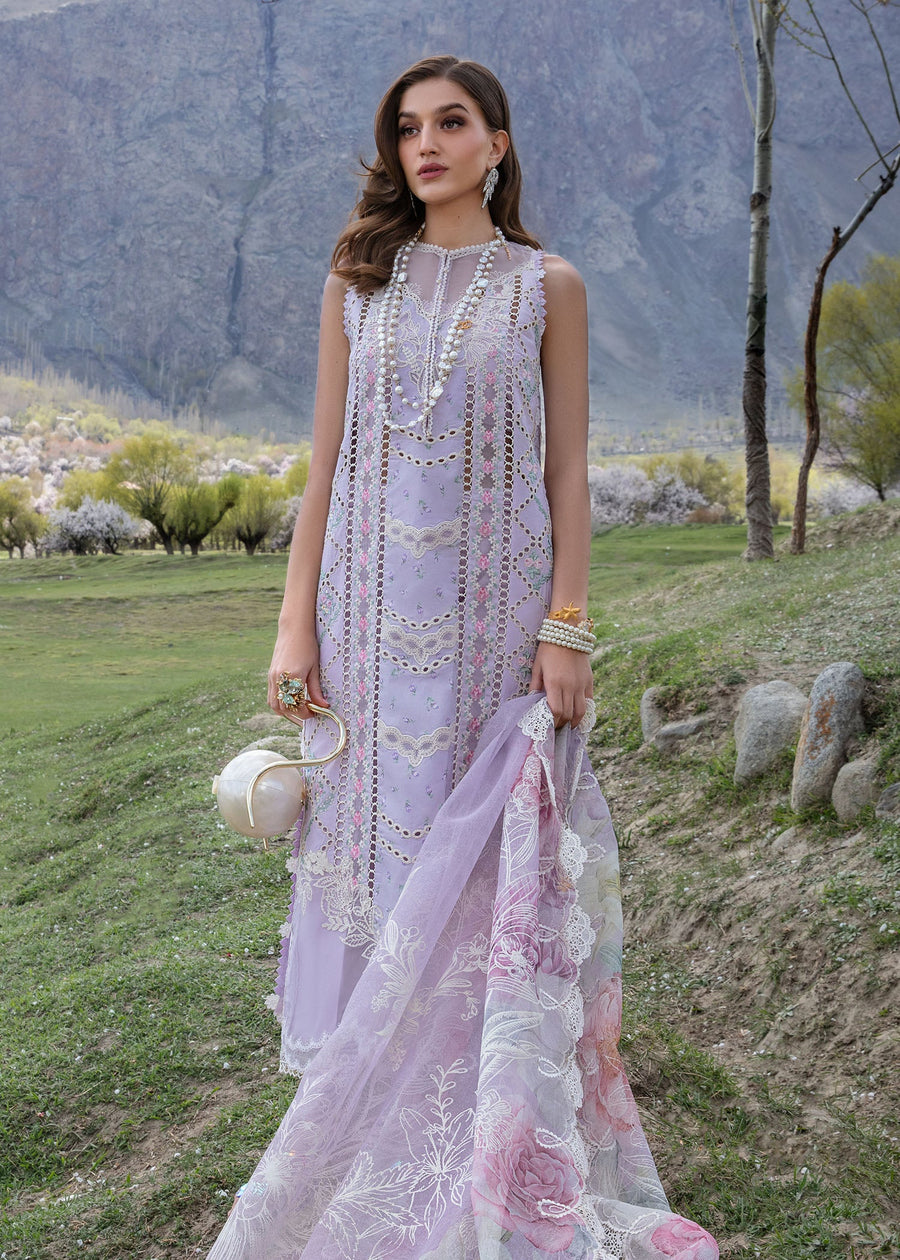 Crimson Embroidered Lawn Unstitched 3Pc Suit CL24-D7A A Floral Mesh