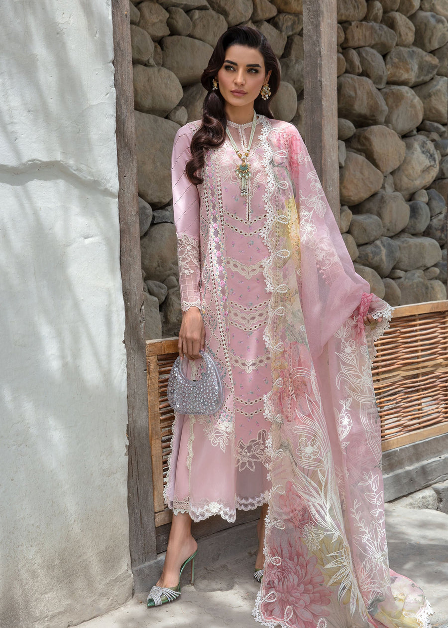 Crimson Embroidered Lawn Unstitched 3Pc Suit CL24-D7B A Floral Mesh