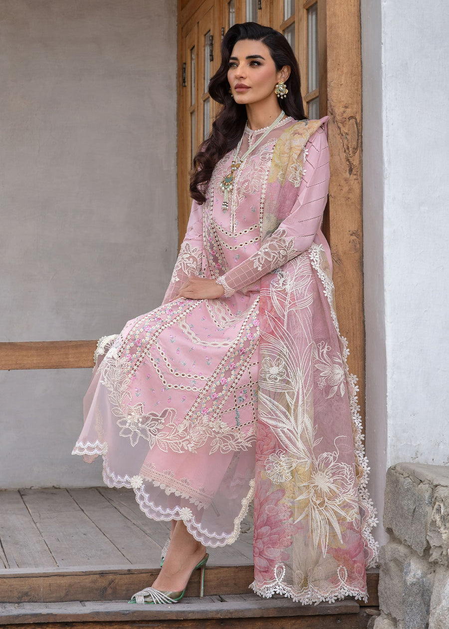 Crimson Embroidered Lawn Unstitched 3Pc Suit CL24-D7B A Floral Mesh