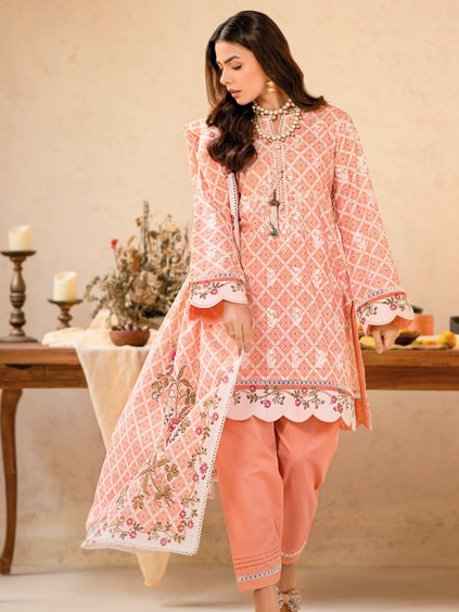 Gul Ahmed Essential Embroidered Lawn Unstitched 3Pc Suit CL-42015