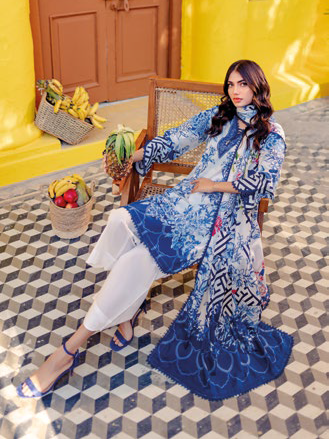 Gul Ahmed Essential Printed Lawn Unstitched 3Pc Suit CL-42021A