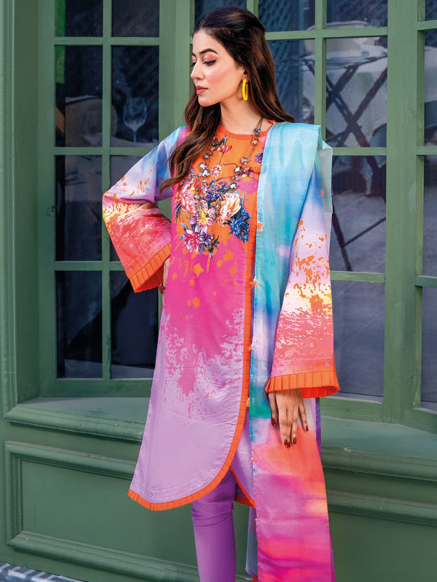Gul Ahmed Essential Printed Lawn Unstitched 3Pc Suit CL-42022B
