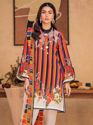 Gul Ahmed Essential Embroidered Lawn Unstitched 3Pc Suit CL-42136