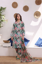 Feathers Premium Printed Lawn Unstitched 3Pc Suit CLASSIC ALLEY-FT220