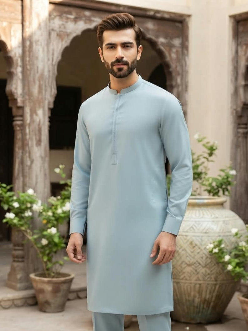 Farooq Textile Men's Cotton Latha Unstitched Shalwar Kameez Suit CLR26-05