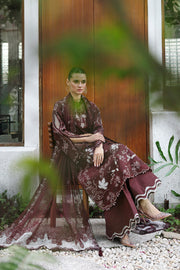 Qalamkar Festive Eid Embroidered Chikankari Unstitched 3Pc Suit CM-01 ESHAL