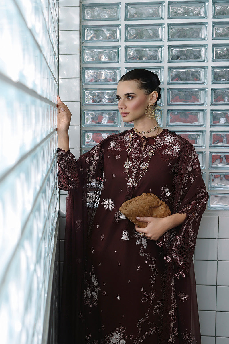 Qalamkar Festive Eid Embroidered Chikankari Unstitched 3Pc Suit CM-01 ESHAL