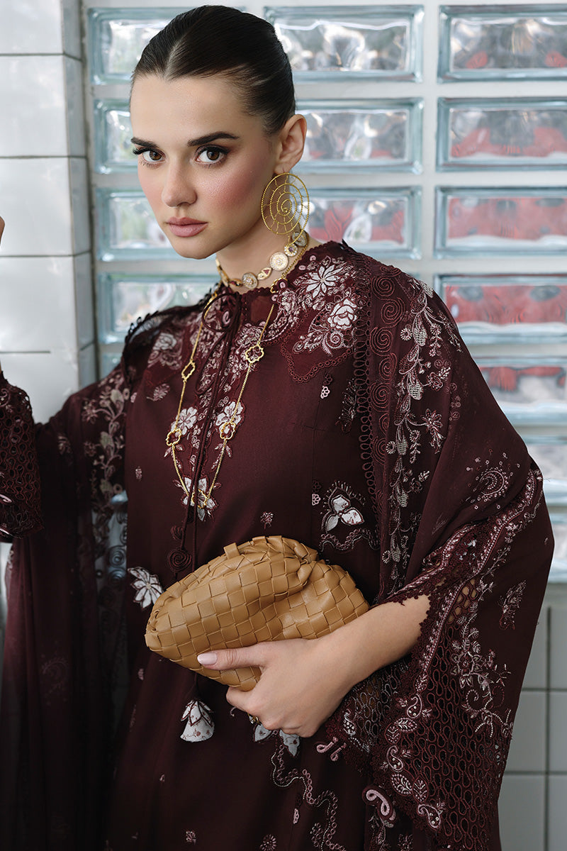 Qalamkar Festive Eid Embroidered Chikankari Unstitched 3Pc Suit CM-01 ESHAL