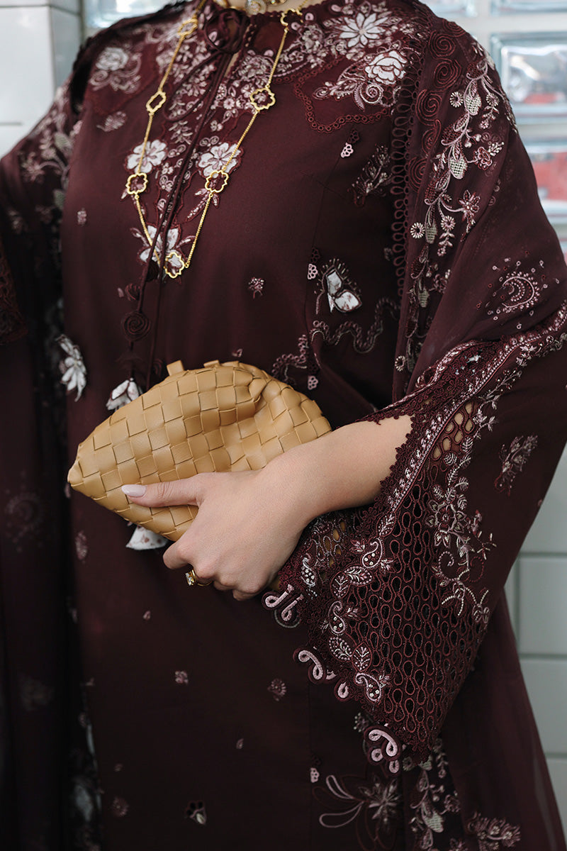 Qalamkar Festive Eid Embroidered Chikankari Unstitched 3Pc Suit CM-01 ESHAL