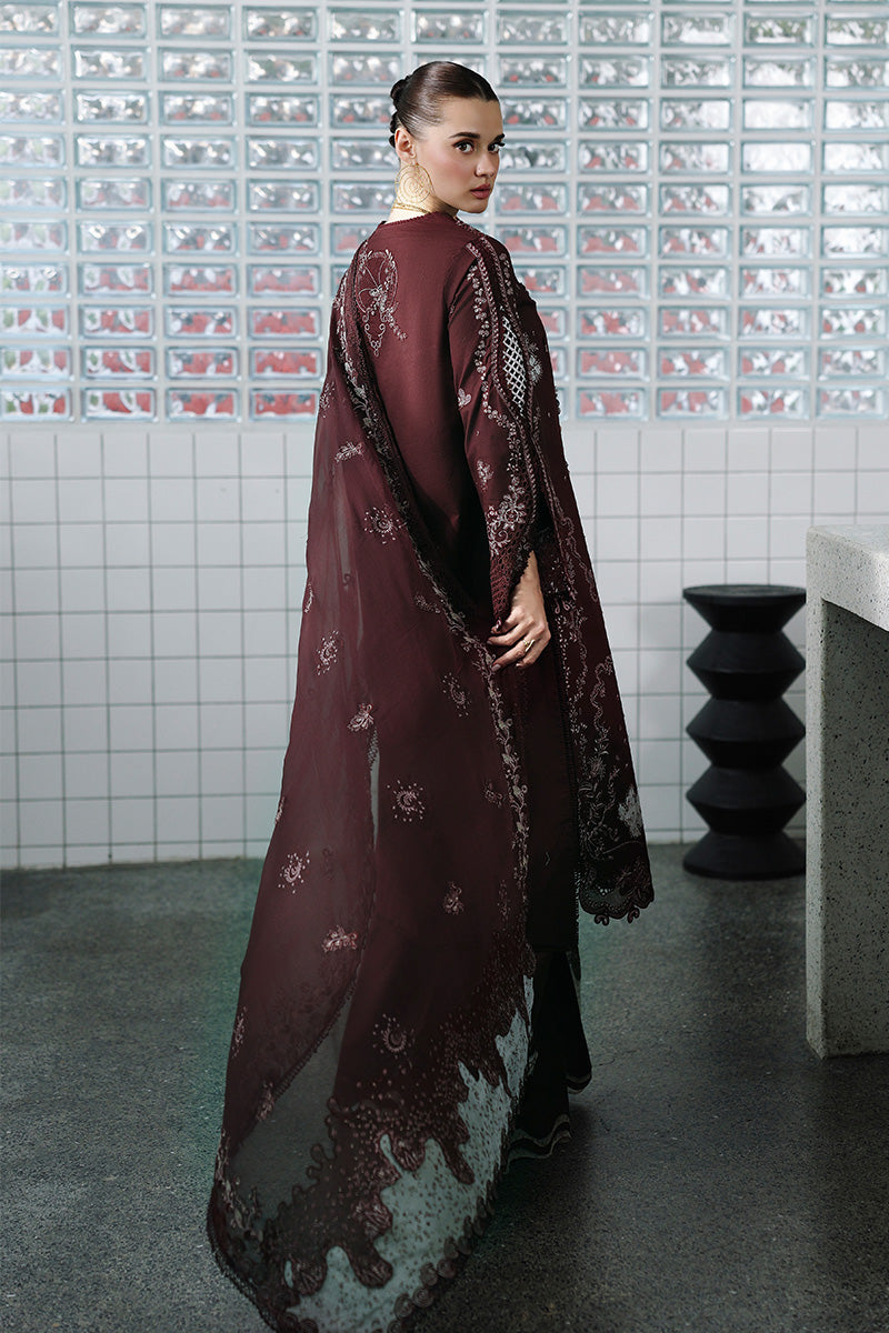 Qalamkar Festive Eid Embroidered Chikankari Unstitched 3Pc Suit CM-01 ESHAL