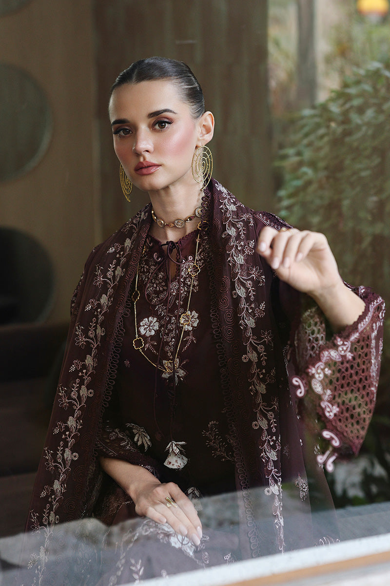Qalamkar Festive Eid Embroidered Chikankari Unstitched 3Pc Suit CM-01 ESHAL