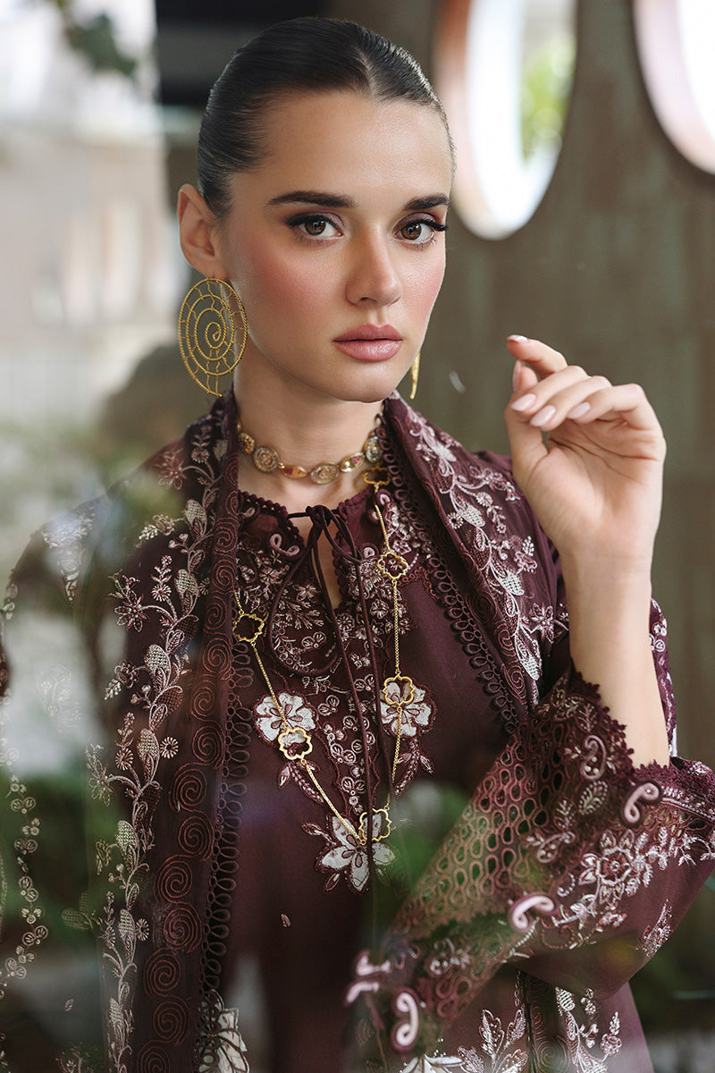 Qalamkar Festive Eid Embroidered Chikankari Unstitched 3Pc Suit CM-01 ESHAL