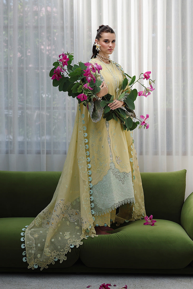 Qalamkar Festive Eid Embroidered Chikankari Unstitched 3Pc Suit CM-02 AYLA