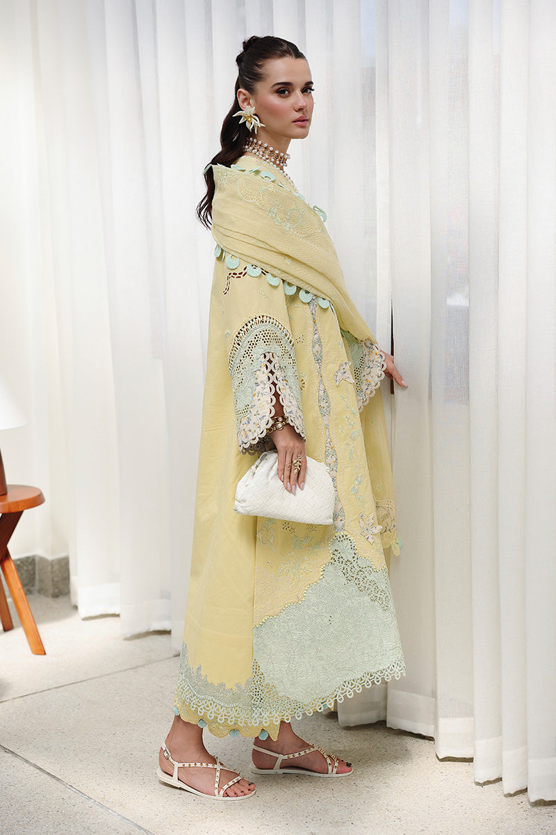 Qalamkar Festive Eid Embroidered Chikankari Unstitched 3Pc Suit CM-02 AYLA