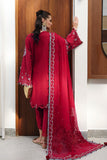 Qalamkar Festive Eid Embroidered Chikankari Unstitched 3Pc Suit CM-03 RUBY