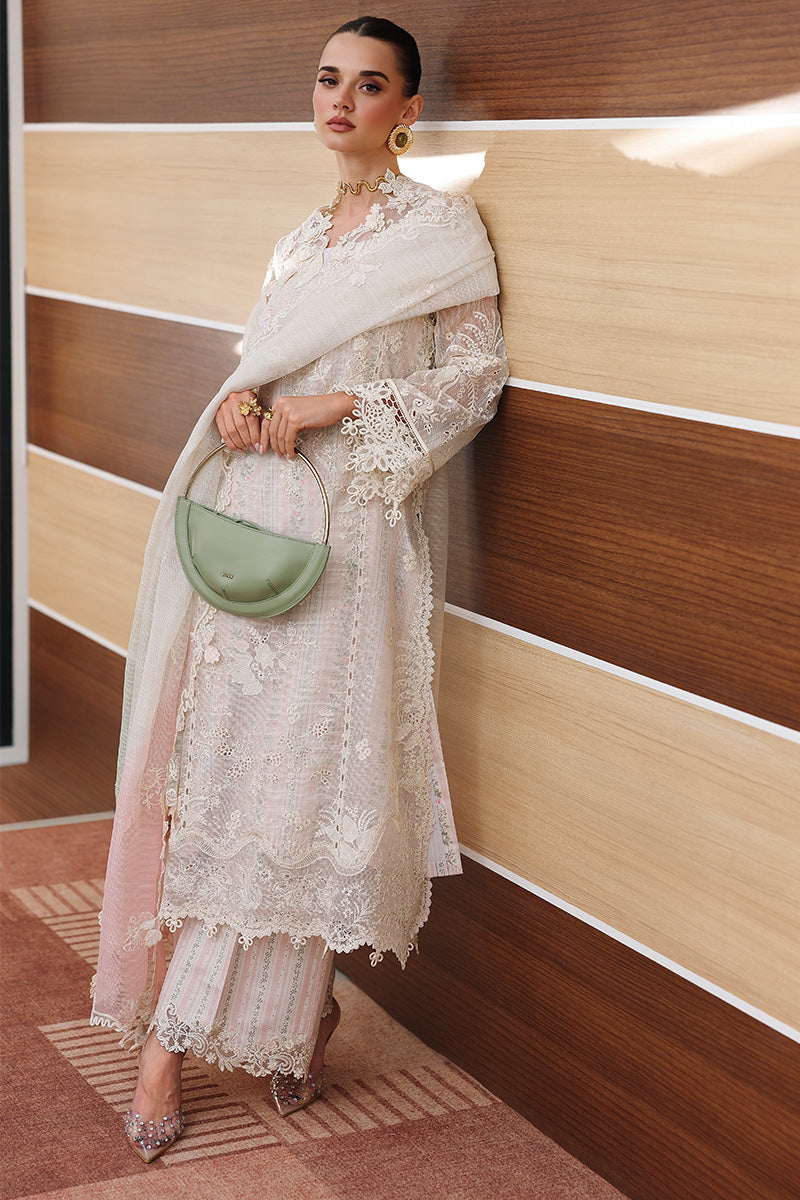 Qalamkar Festive Eid Embroidered Chikankari Unstitched 3Pc Suit CM-04 ZIMAL