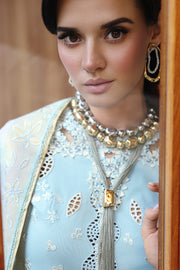 Qalamkar Festive Eid Embroidered Chikankari Unstitched 3Pc Suit CM-05 NAYRA