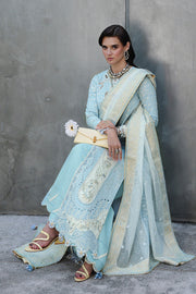 Qalamkar Festive Eid Embroidered Chikankari Unstitched 3Pc Suit CM-05 NAYRA