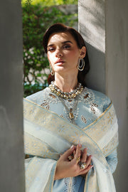 Qalamkar Festive Eid Embroidered Chikankari Unstitched 3Pc Suit CM-05 NAYRA