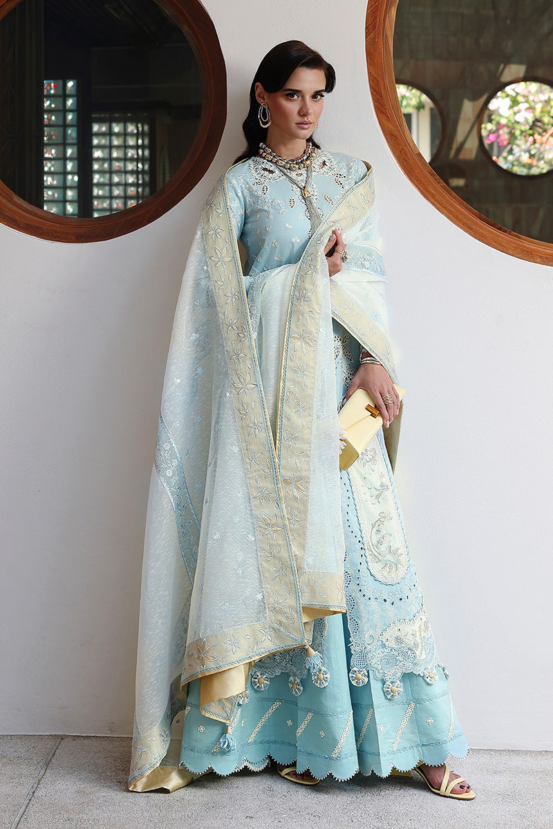 Qalamkar Festive Eid Embroidered Chikankari Unstitched 3Pc Suit CM-05 NAYRA