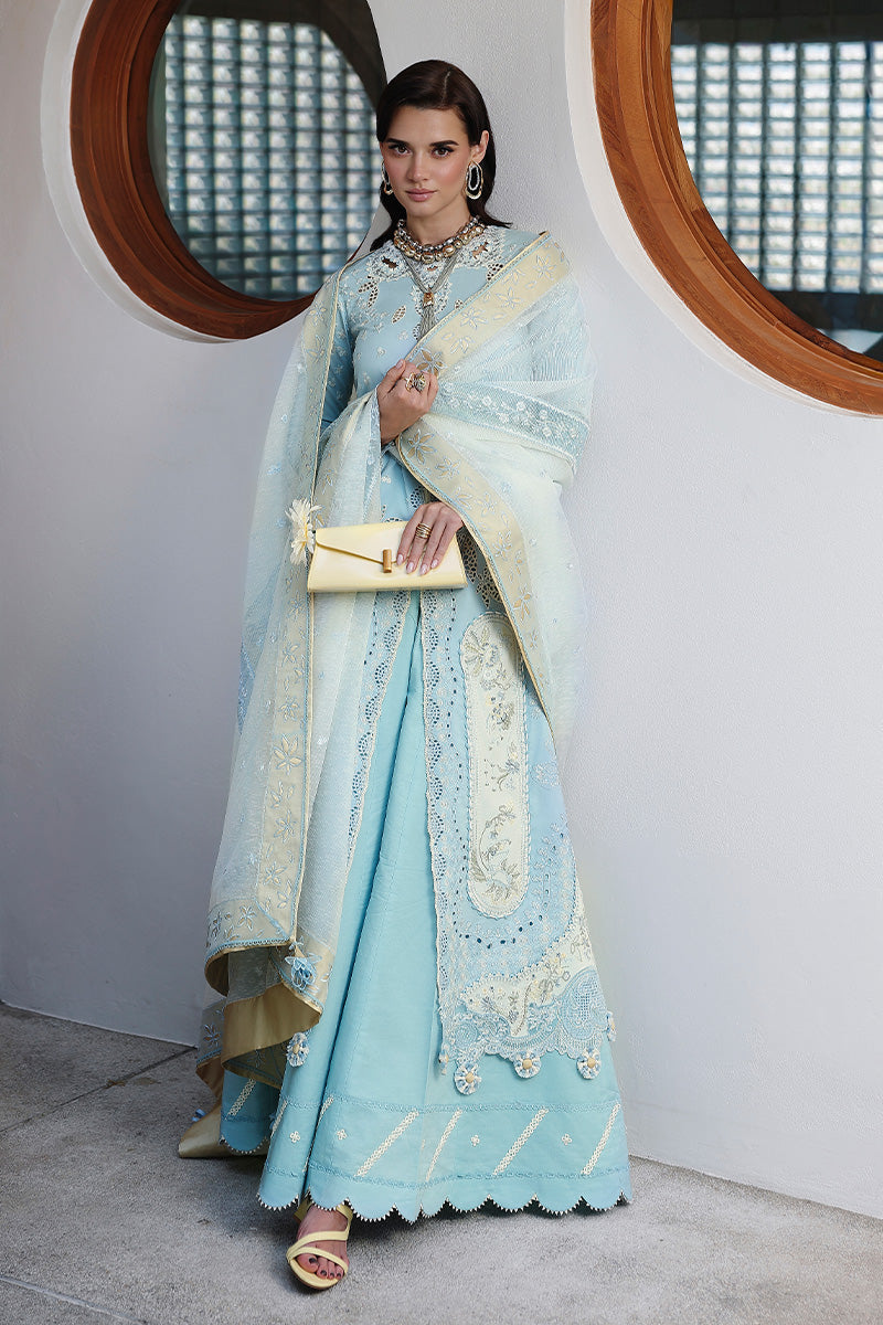 Qalamkar Festive Eid Embroidered Chikankari Unstitched 3Pc Suit CM-05 NAYRA