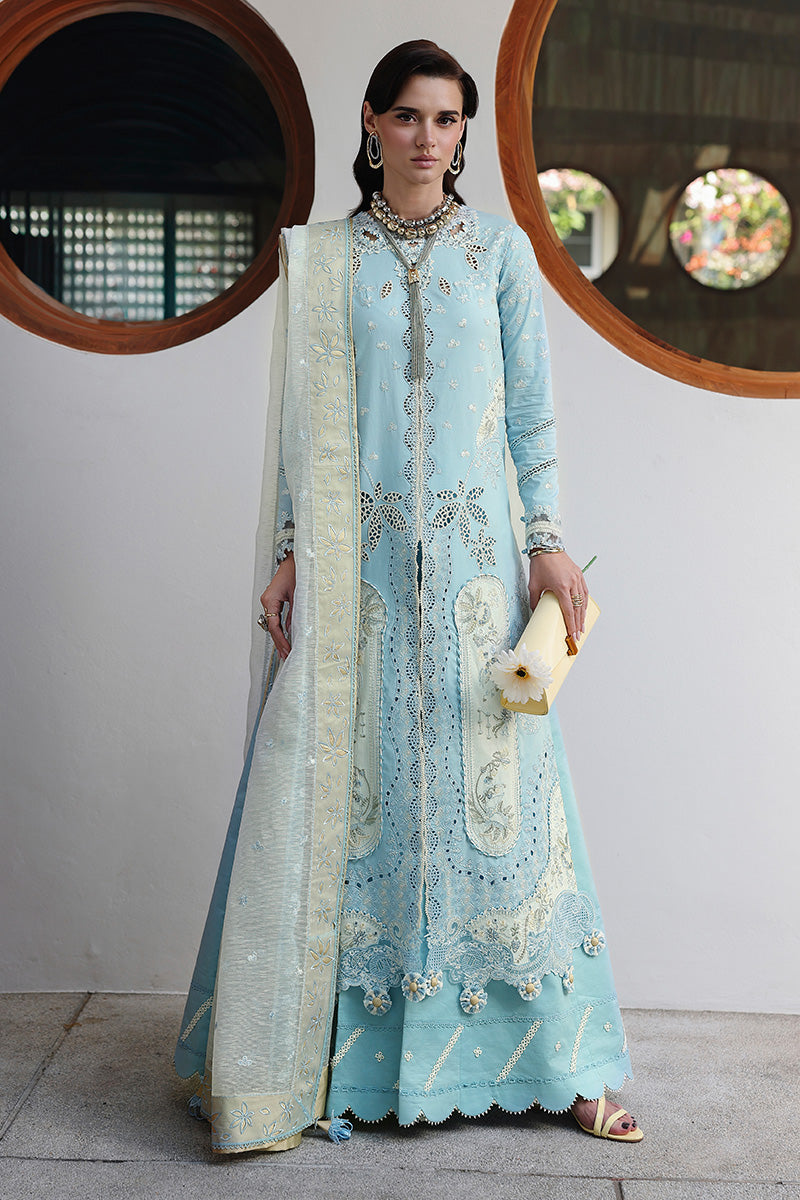 Qalamkar Festive Eid Embroidered Chikankari Unstitched 3Pc Suit CM-05 NAYRA