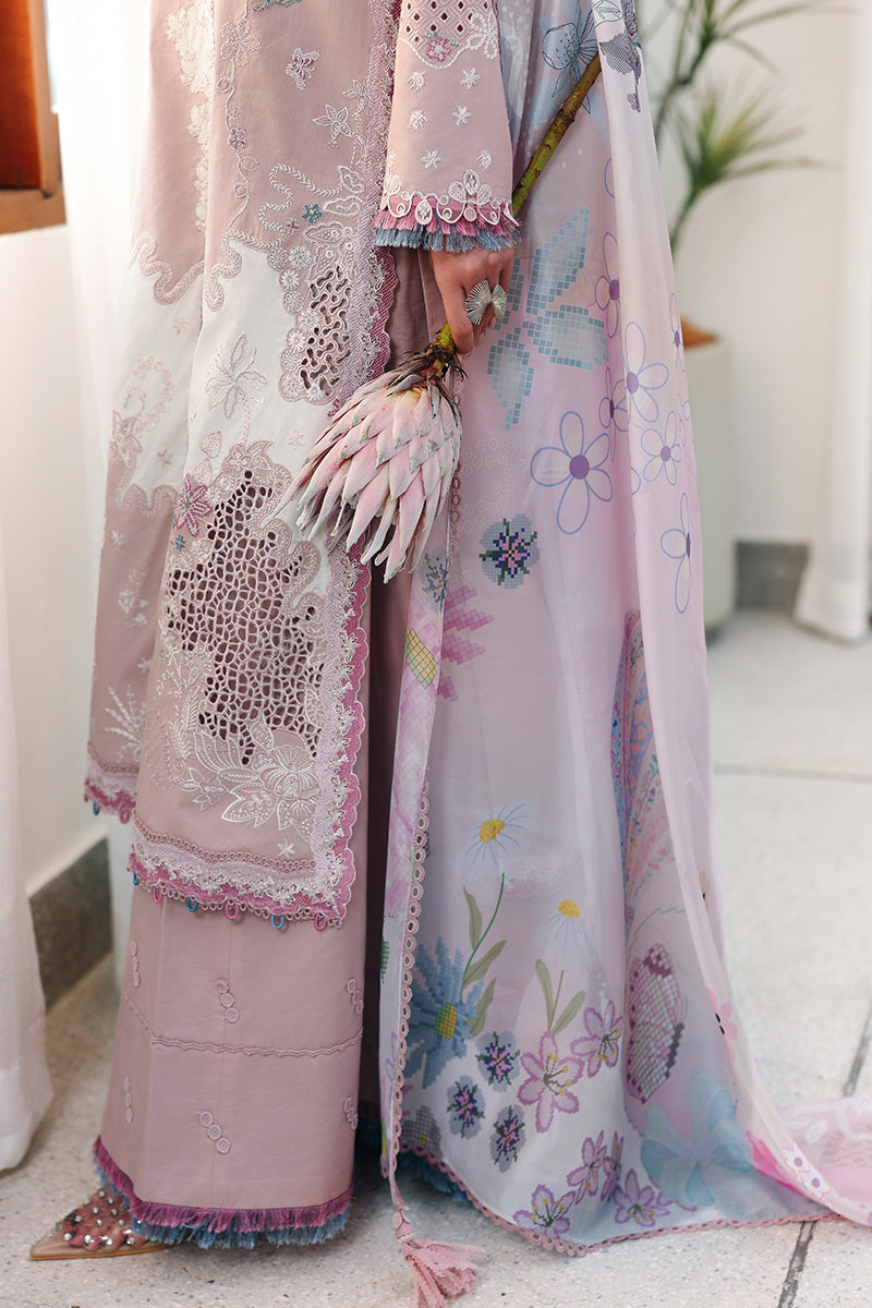 Qalamkar Festive Eid Embroidered Chikankari Unstitched 3Pc Suit CM-06 NOURA