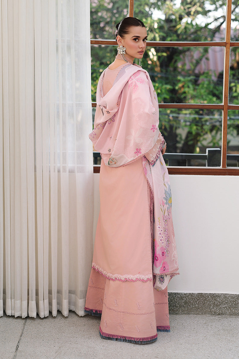 Qalamkar Festive Eid Embroidered Chikankari Unstitched 3Pc Suit CM-06 NOURA