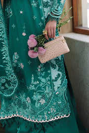 Qalamkar Festive Eid Embroidered Chikankari Unstitched 3Pc Suit CM-07 ROGUE