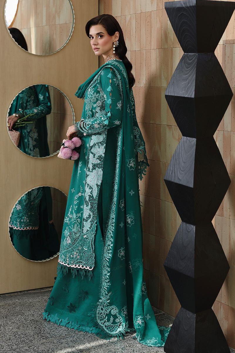 Qalamkar Festive Eid Embroidered Chikankari Unstitched 3Pc Suit CM-07 ROGUE