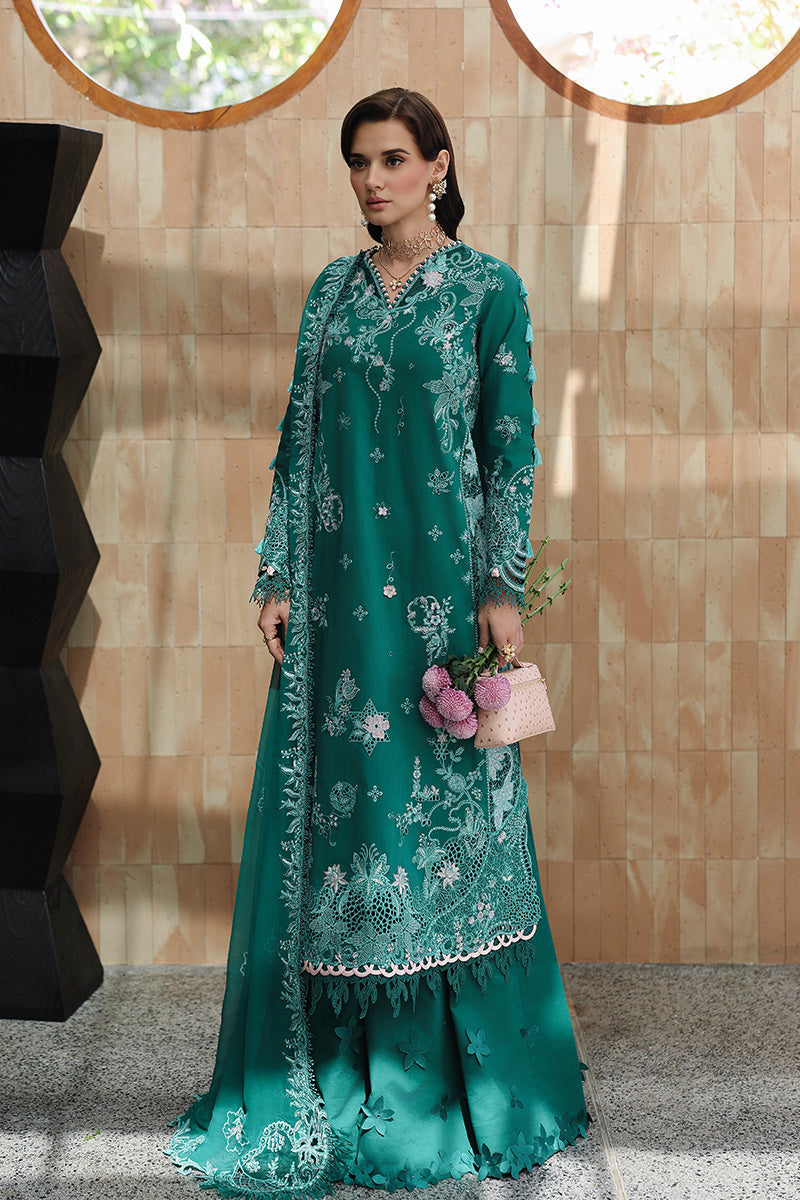 Qalamkar Festive Eid Embroidered Chikankari Unstitched 3Pc Suit CM-07 ROGUE