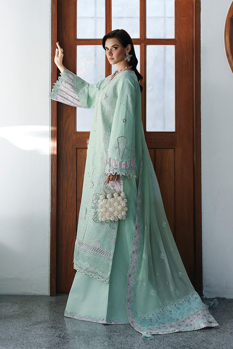Qalamkar Festive Eid Embroidered Chikankari Unstitched 3Pc Suit CM-08 SEREN